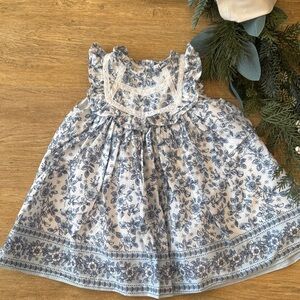 Janie and Jack Blue and White Floral Dress